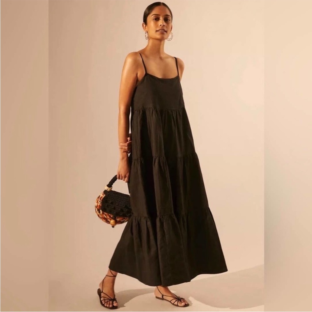 Charlie Holiday Brown Tiered Maxi Dress